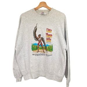 VTG 90s Jerzees Unto These Hills Cherokee Indians Sweatshirt Pullover